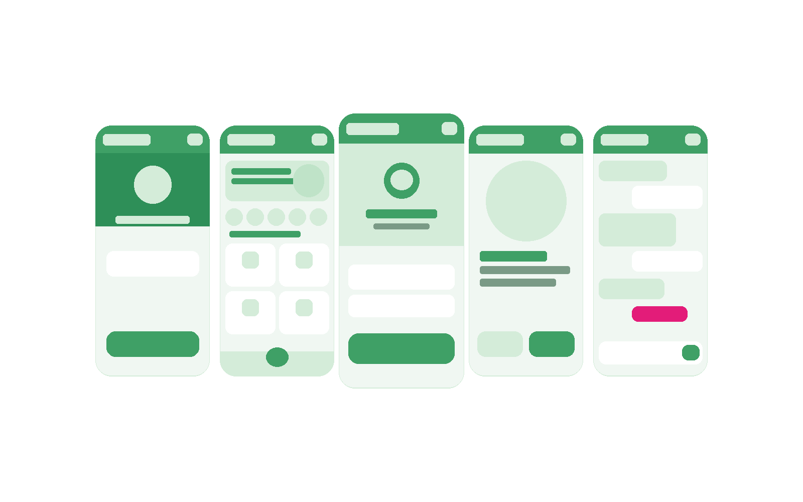 Wireframes de baja fidelidad de la app