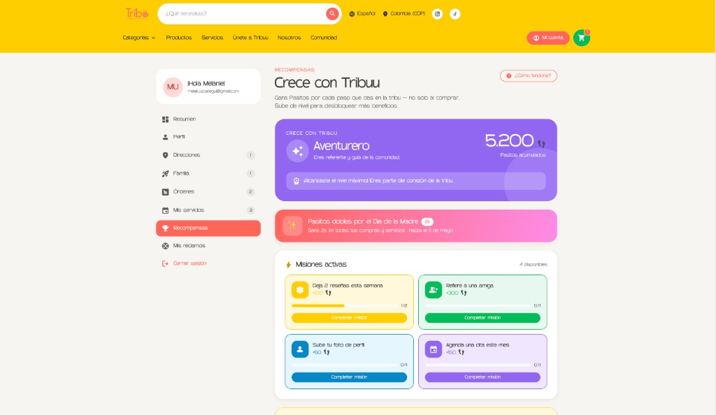 Tribuu — recompensas y gamificación